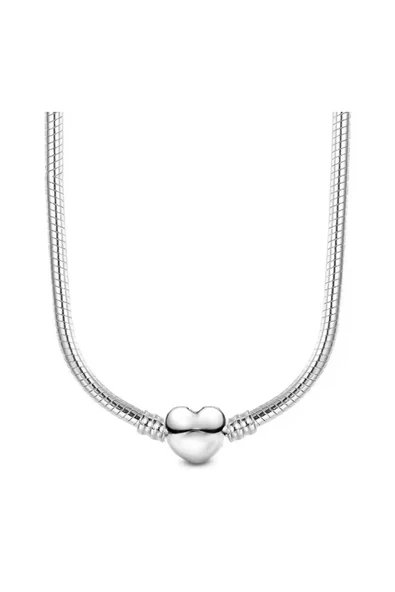Lovecharm Kalp Klipsli 925 Ayar Yılan Zincir İkonik Tarz Kolye ürün görseli 1