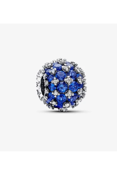 POSEİDONS JEWELLERY Işıltılı Pavé Yuvarlak Mavi Charm s925 ürün görseli 1