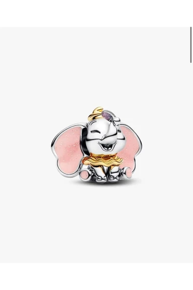 POSEİDONS JEWELLERY S925 Ayar Pembe Kulak Detaylı Disney Dumbo Charm ürün görseli 1