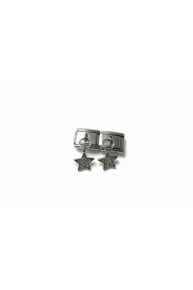 POSEİDONS JEWELLERY Yıldız Figürlü İtalyan Charm | Paslanmaz Çelik Taşlı Sallantılı Charm ürün görseli 1