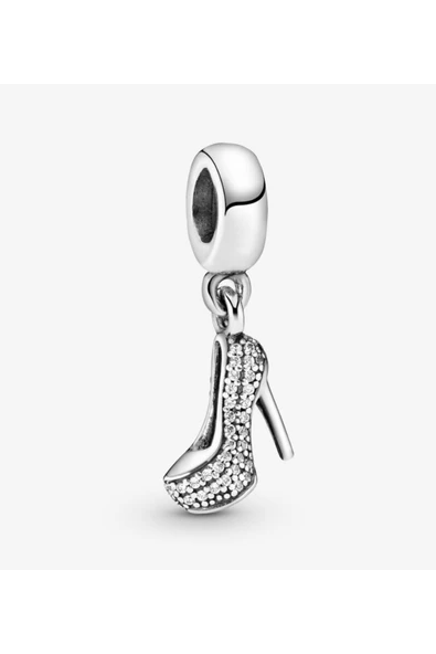 POSEİDONS JEWELLERY Pavé Zirkon Taşlı s925 Gümüş Stiletto Ayakkabı Sallantılı Charm ürün görseli 1