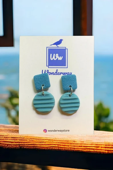 WONDERWAY Özel Tasarım El Yapımı Polimer Kil Küpe ürün görseli 1