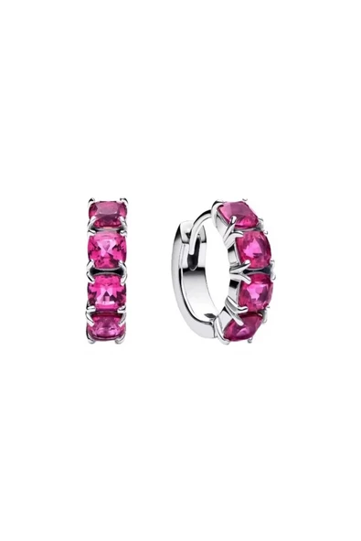Lovecharm Gümüş Pembe Halka Küpeler ürün görseli 1