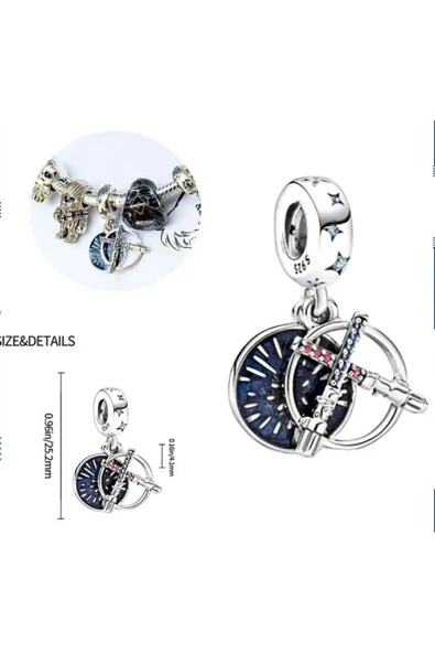 Lovecharm Star Wars Jedi Kılıcı 925 Ayar Gümüş Charm ürün görseli 1