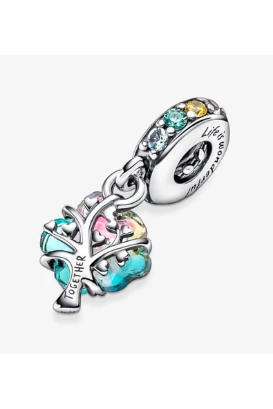 POSEİDONS JEWELLERY Birliktelik Ağacı Murano Cam Sallantılı Charm ürün görseli 1