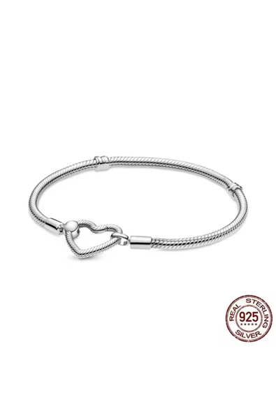 POSEİDONS JEWELLERY Gümüş Moments Kalp Kilitli Zincir Bileklik ürün görseli 1