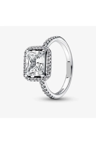 POSEİDONS JEWELLERY Işıltılı Dikdörtgen Taşlı Yüzük ürün görseli 1