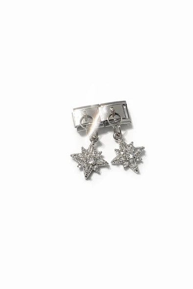 Lovecharm Zirkon Taşlı Yıldız Figürlü Gümüş Renk İtalyan Charm ürün görseli 1