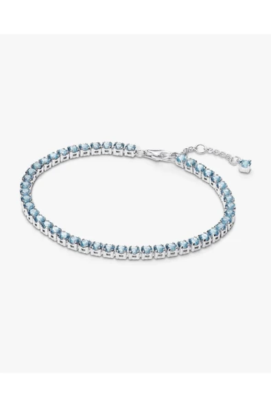 POSEİDONS JEWELLERY Işıltılı Açık Mavi Tenis Bilekliği ürün görseli 1