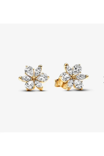 POSEİDONS JEWELLERY 925 Ayar Işıltılı Herbaryum Minimal Çivi Gold Küpe ürün görseli 1
