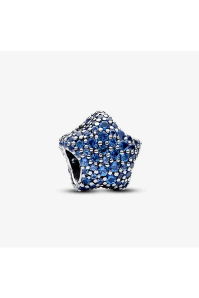 Lovecharm Mavi Renk Zirkon Taşlı s925 İddialı Pavé Yıldız Charm ürün görseli 1