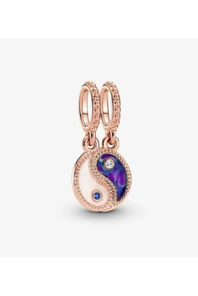 POSEİDONS JEWELLERY Yin ve Yang Işıltılı Sallantılı Charm ürün görseli 1