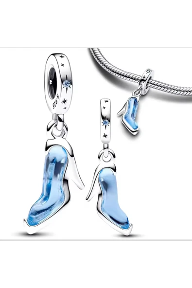 Lovecharm Gümüş Murano Sindirella Ayakkabı Charm ürün görseli 1