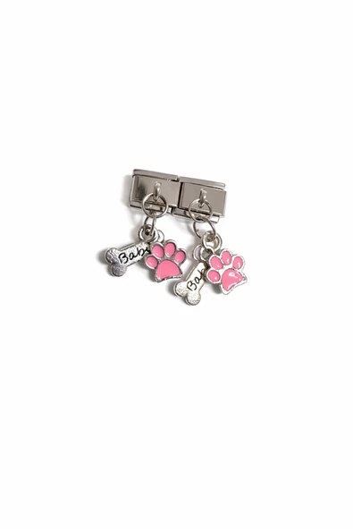 Lovecharm Pati ve Kemik Figürlü Renkli İtalyan Charm – Çelik Bileklik Uyumlu Sallantılı Charm ürün görseli 1