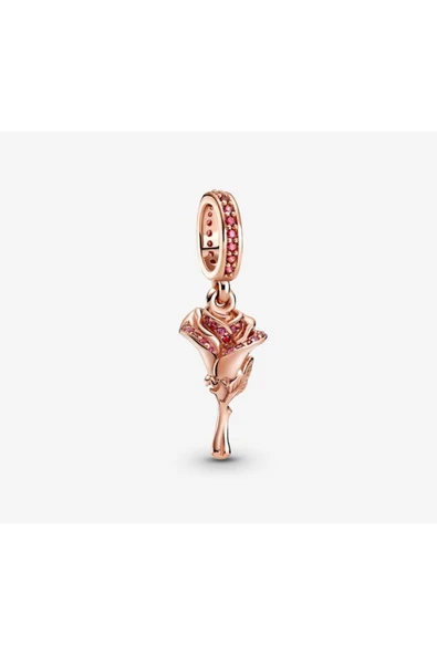 POSEİDONS JEWELLERY Gül Çiçek Sallantılı Rose Renk Charm ürün görseli 1