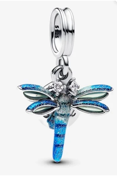 POSEİDONS JEWELLERY Yusufçuk Temalı Sallantılı Gümüş Hayvan Figürlü Charm ürün görseli 1