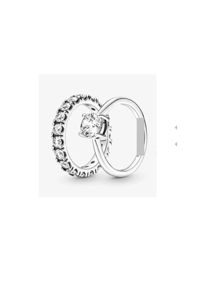 POSEİDONS JEWELLERY Hava Kadar Hafif Tek Taş İstifleme Yüzük Seti ürün görseli 1