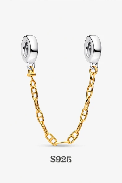 Lovecharm Gümüş Zinciri Gold Renk Güvenlik Zinciri ürün görseli 1