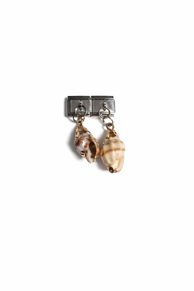 POSEİDONS JEWELLERY Doğal Deniz Kabuğu Figürlü İtalyan Charm – Çelik Bileklik Uyumlu Sallantılı Charm ürün görseli 1