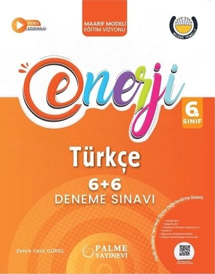 Palme Yayınevi Hazırlık 6. Sınıf Enerji 6+6 Türkçe Deneme Sınavı ürün görseli 1
