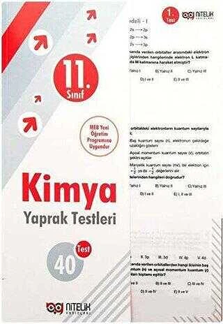 Nitelik Yayınları Yaprak Test 11. Sınıf Kimya ürün görseli 1