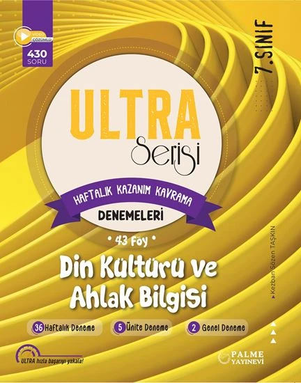 Palme Yayınevi Hazırlık 7. Sınıf Ultra Din Kültürü Haftalık Kazanım Kavrama Denemeleri ürün görseli 1
