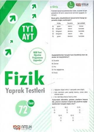Nitelik Yayınları Yaprak Test Yks Tyt Ayt Fizik ürün görseli 1