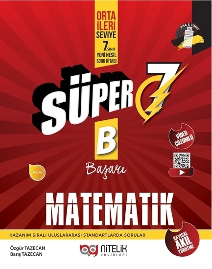 Nitelik Yayınları 7. Sınıf Süper Matematik Soru Yeni Nesil (B) ürün görseli 1