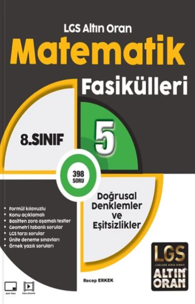 Palme Yayınevi Altin Oran 8. Sınıf Matematik 5.Fasikül Doğrusal Denklemler ve Eşitsizlikler ürün görseli 1