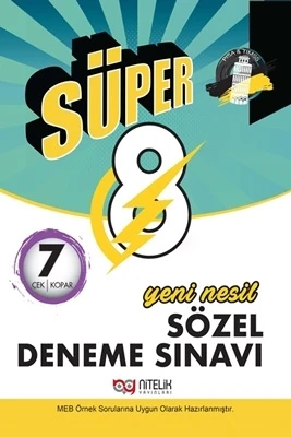 Nitelik Yayınları 8. Sınıf Deneme Yeni Nesil Süper Sözel 7 Deneme ürün görseli 1