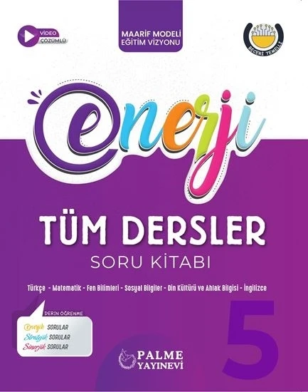 Palme Yayınevi Hazırlık 5. Sınıf Enerji Tüm Dersler Soru Kitabı ürün görseli 1