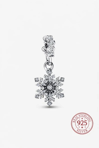 Hector&Co. Jewellery S925 Parlayan Kar Tanesi Zirkon Taşlı Charm ürün görseli 1