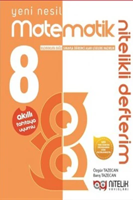 Nitelik Yayınları 8. Sınıf Akilli Defter Matematik Yeni Nesil Nitelikli ürün görseli 1