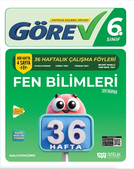 Nitelik Yayınları 6. Sınıf Görev Fen Bilimleri (36 Hafta) ürün görseli 1
