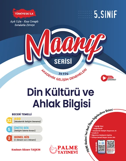 Palme Yayınevi Hazırlık 5. Sınıf Maarif Serisi Din Kültürü Haftalık Deneme (39 Föy) ürün görseli 1