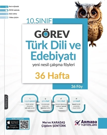 Armada Yayınları 10. Sınıf Görev Türk Dili Ve Edebiyati Yeni Nesil Çalışma Föyleri 36 Hafta ürün görseli 1
