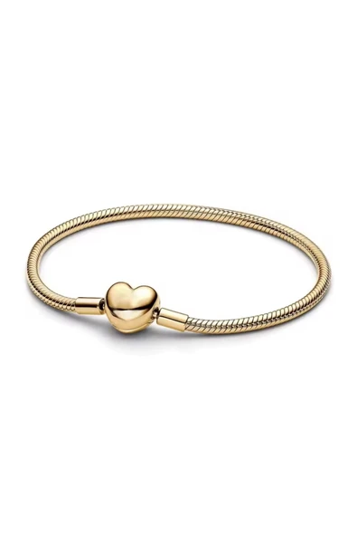 Lovecharm Damgalı Gold Renk Kalp Yılan Zinciri Bileklik ürün görseli 1