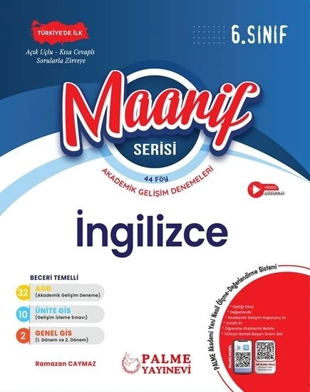 Palme Yayınevi Hazırlık 6. Sınıf Maarif Serisi İngilizce Haftalık Deneme (44 Föy) ürün görseli 1