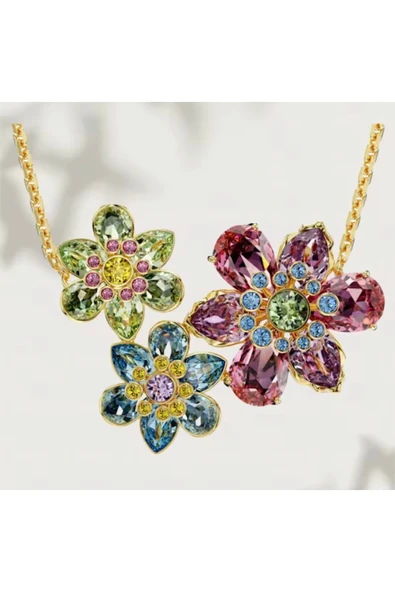 Lovecharm SWA IDYLLİA Tarz Üçlü Çiçek Kolye ürün görseli 1