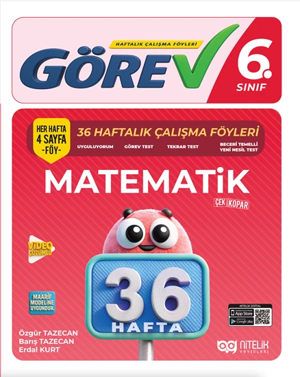 Nitelik Yayınları 6. Sınıf Görev Matematik (36 Hafta) ürün görseli 1