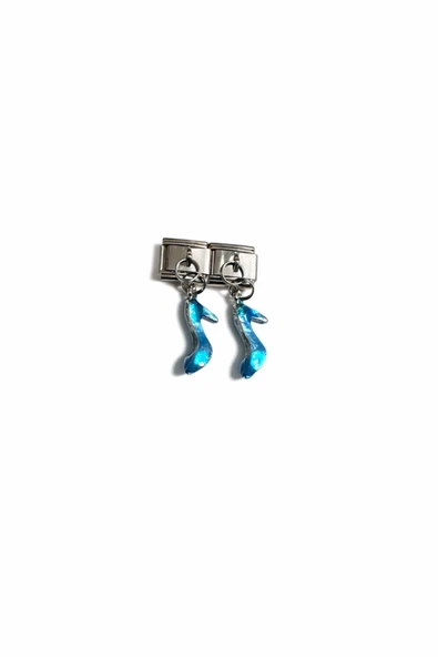 Hector&Co. Jewellery Topuklu Ayakkabı Figürlü Mavi İtalyan Charm – Çelik Bileklik Uyumlu Sallantılı Charm ürün görseli 1