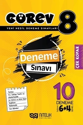 Nitelik Yayınları 8. Sınıf Görev 10 Deneme Sınavı Sarmal 6+4 ürün görseli 1