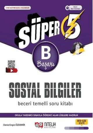Nitelik Yayınları 5. Sınıf (B) Süper Sosyal Bilimler Soru Kitabı Beceri Temelli ürün görseli 1
