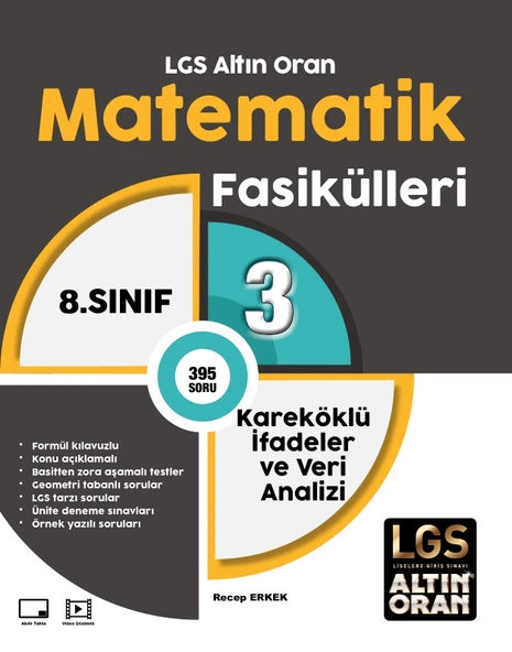 Palme Yayınevi Altin Oran 8. Sınıf Matematik 3.Fasikül Kareköklü İfadeler ve Veri Analizi ürün görseli 1