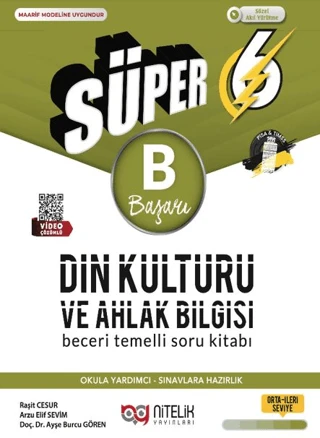 Nitelik Yayınları 6. Sınıf (B) Süper Din Kültürü ve Ahlak Bilgisi Beceri Temelli Soru Kitabı ürün görseli 1