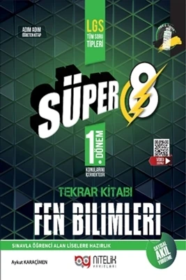 Nitelik Yayınları 8. Sınıf 1.Dönem Süper Fen Bilimleri Soru Tekrar Kitabı ürün görseli 1
