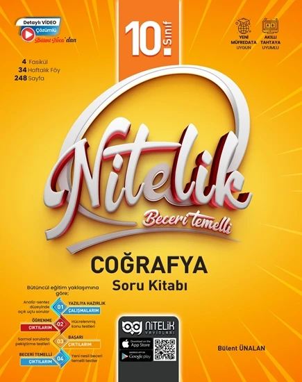 Nitelik Yayınları 10. Sınıf Coğrafya Soru Kitabı Beceri Temelli ürün görseli 1