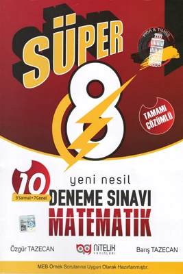 Nitelik Yayınları 8. Sınıf Deneme Yeni Nesil Süper Matematik Tamami Çözümlü ürün görseli 1