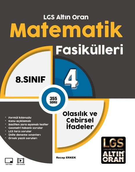 Palme Yayınevi Altin Oran 8. Sınıf Matematik 4.Fasikül Olasılık ve Cebirsel İfadeler ürün görseli 1