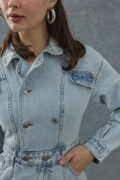 Mavi Blue Denim Tulum - Resim 3
